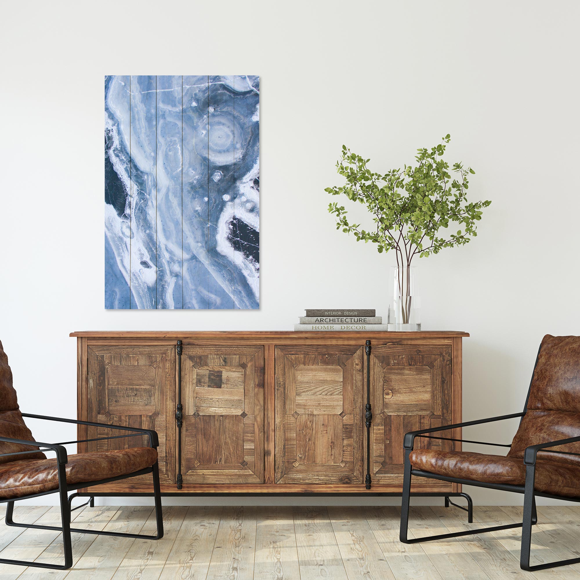 Obraz Wood Blue Abstraction-30x30 cm