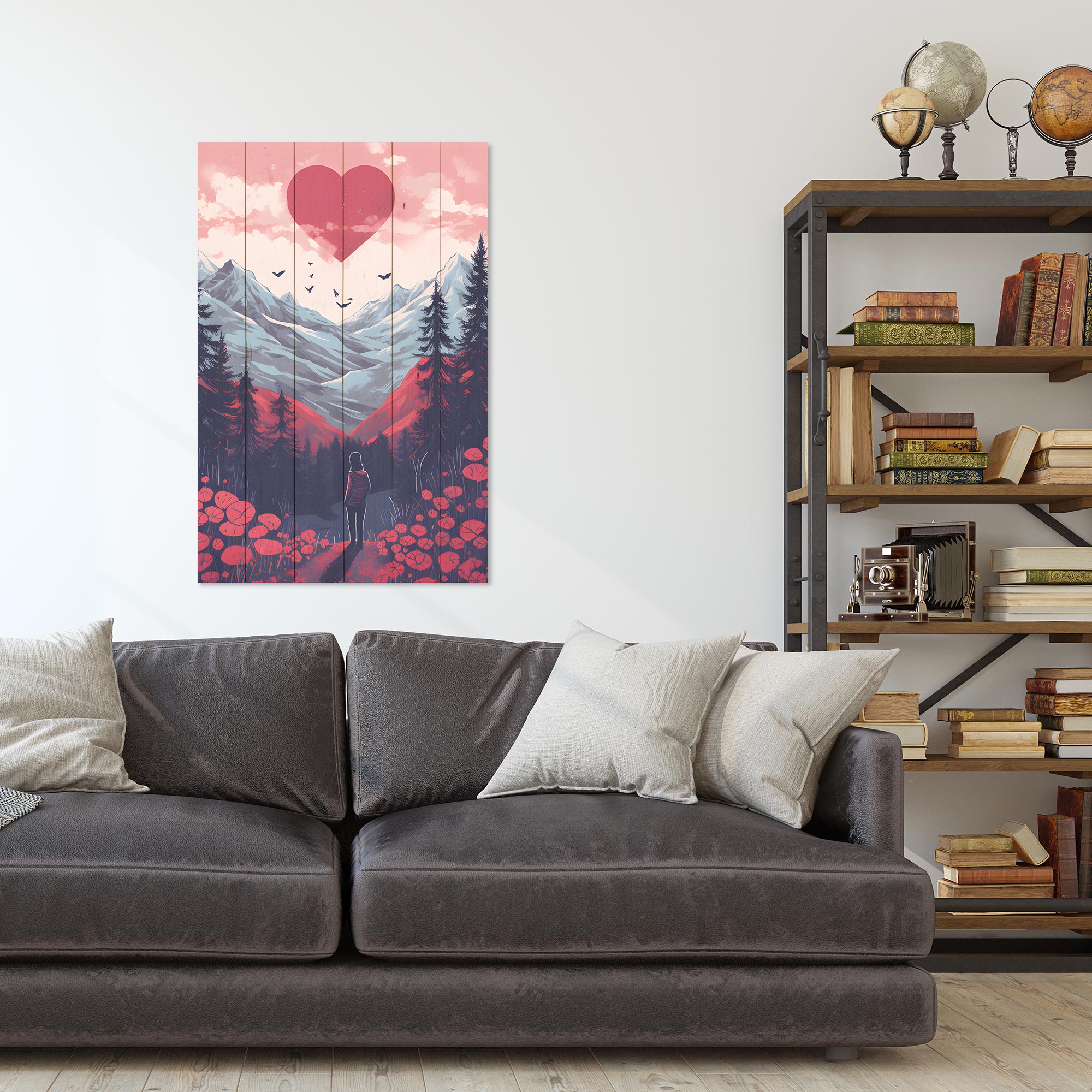 Obraz Wood I love Mountains
