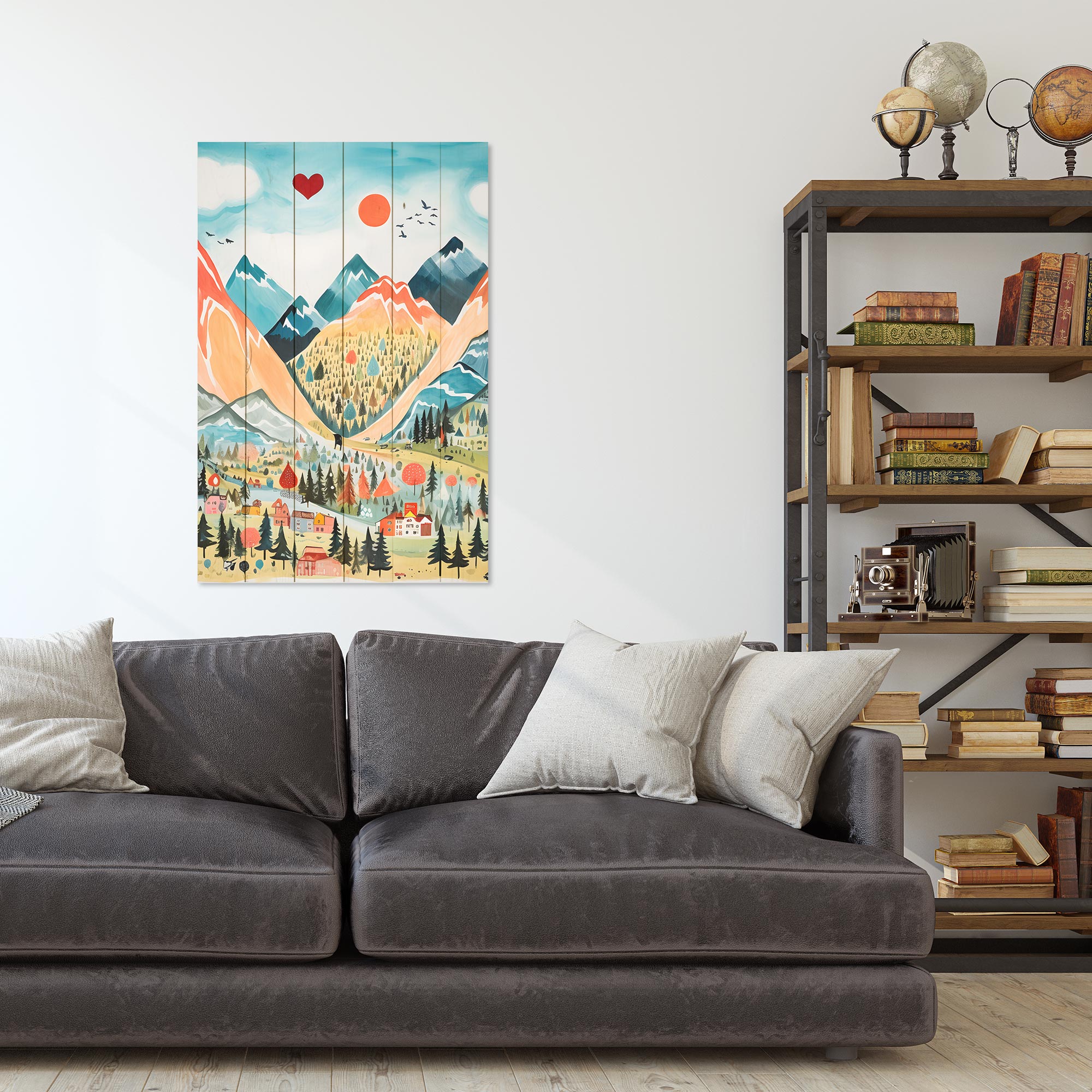 Obraz Wood Mountains Pastel Watercolor-50x70 cm