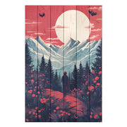 Obraz Wood Mountains and Moon-20x30 cm