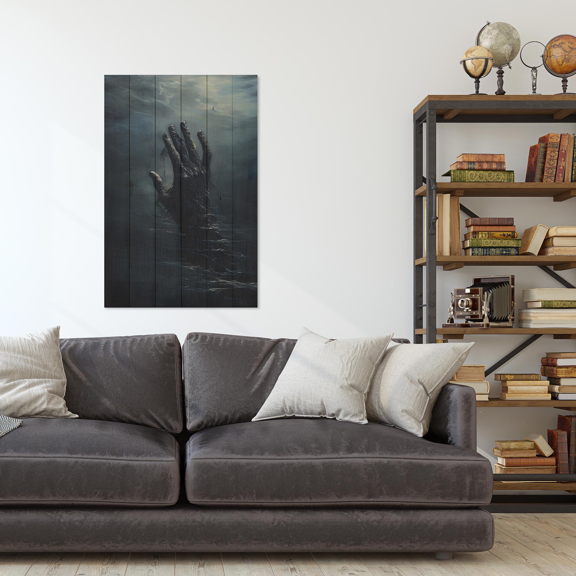 Obraz Wood Hand Dark Water-20x30 cm