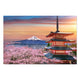 Wooden Picture Cherry Blossoms and Mount Fuji-60x90 cm