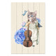 Bild Wood Katze mit Geige in Blumen-20x30 cm