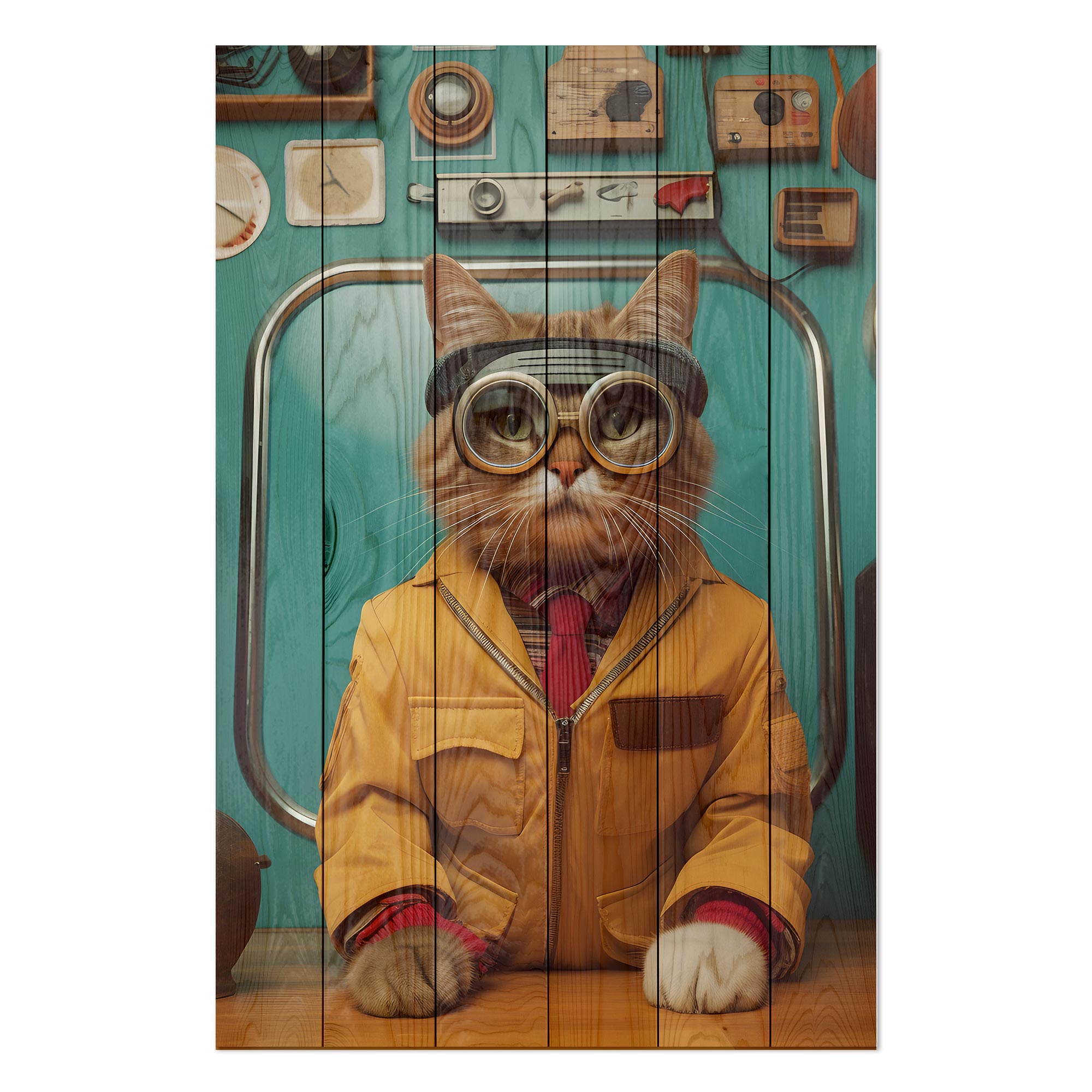 Obraz Wood Engineer Cat