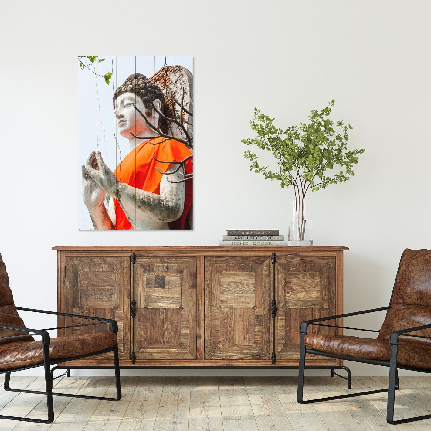 Obraz Wood Buddha Statue-40x60 cm