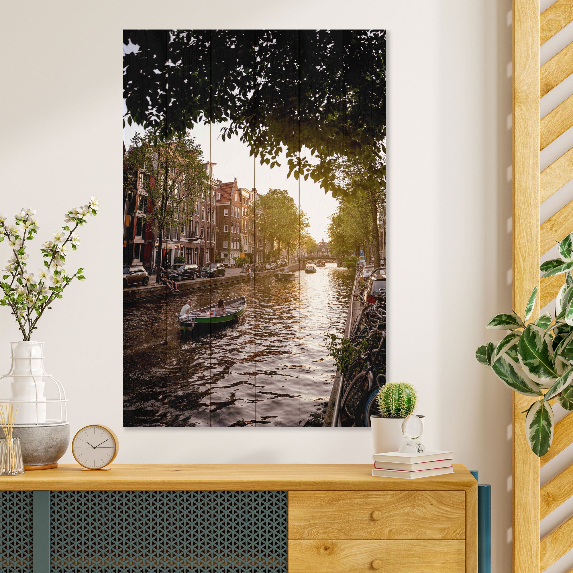 Obraz Wood Canal Boat Cruise