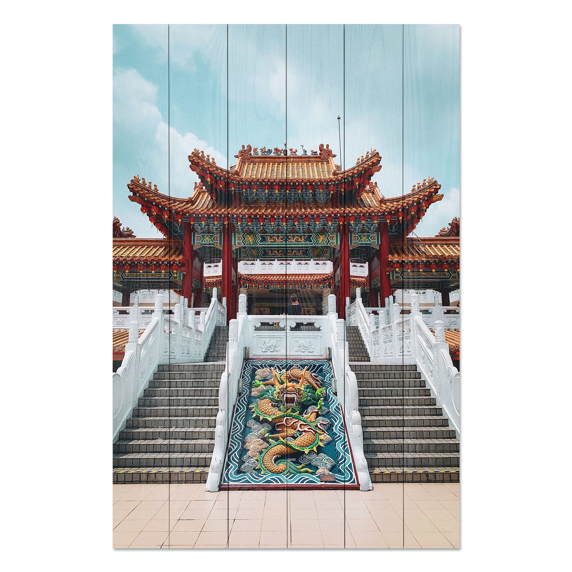 Obraz Wood Chinese Building-60x90 cm