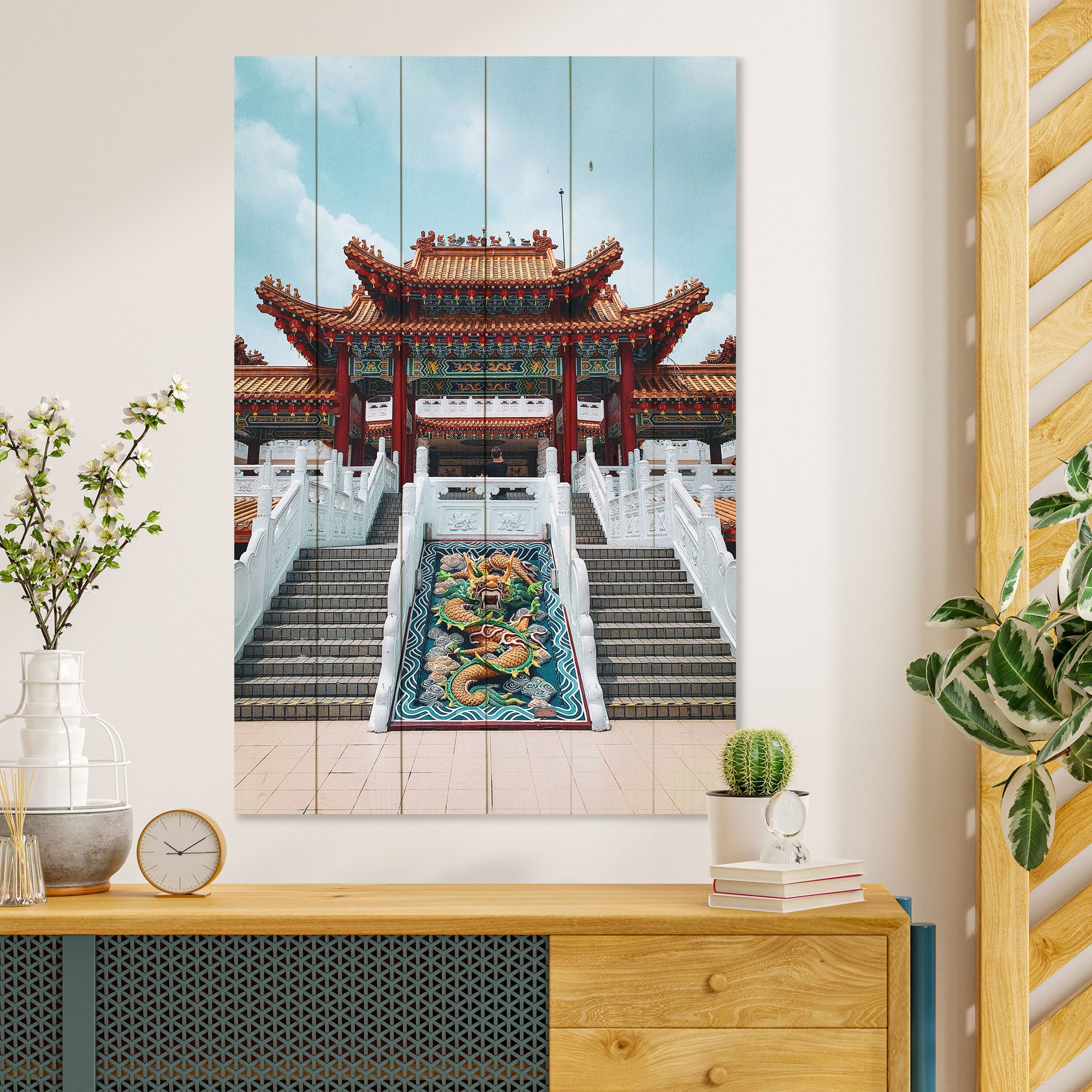 Obraz Wood Chinese Building-60x90 cm