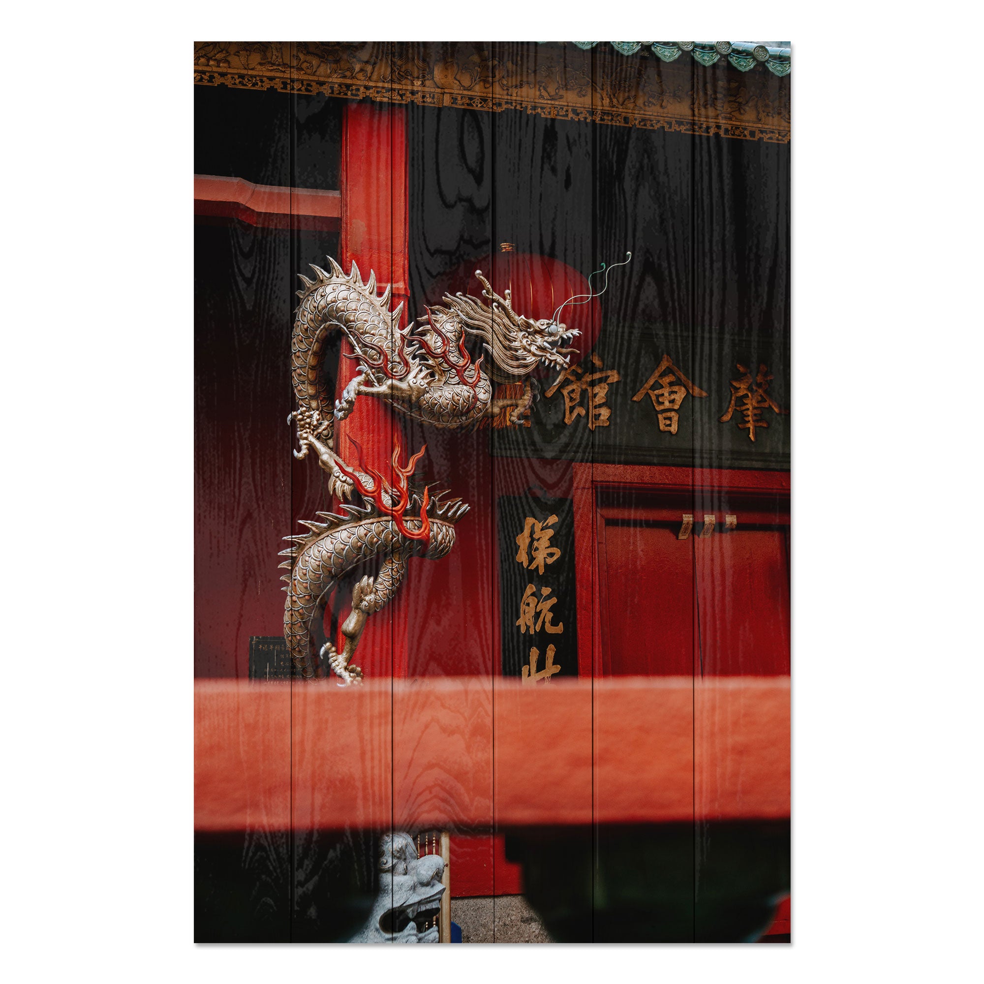 Wood Picture China Dragon-20x30 cm