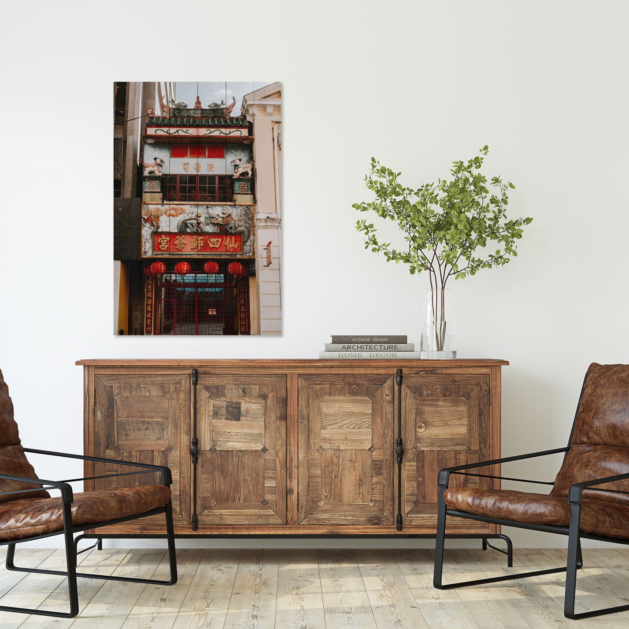 Obraz Wood Chinese Townhouse-40x60 cm