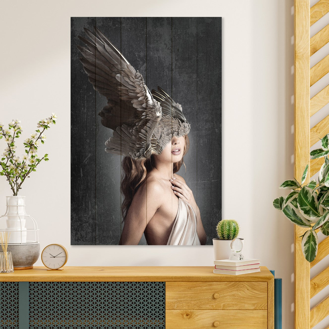 Obraz Wood Brown Wings on the Head-40x60 cm