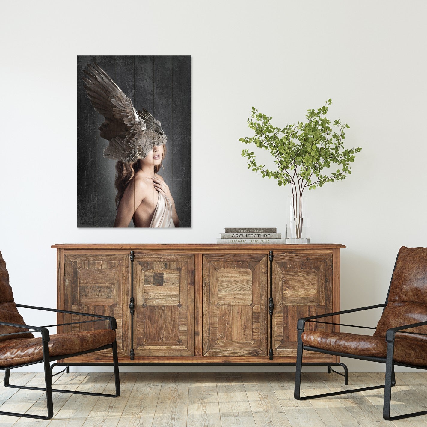 Obraz Wood Brown Wings on the Head-40x60 cm