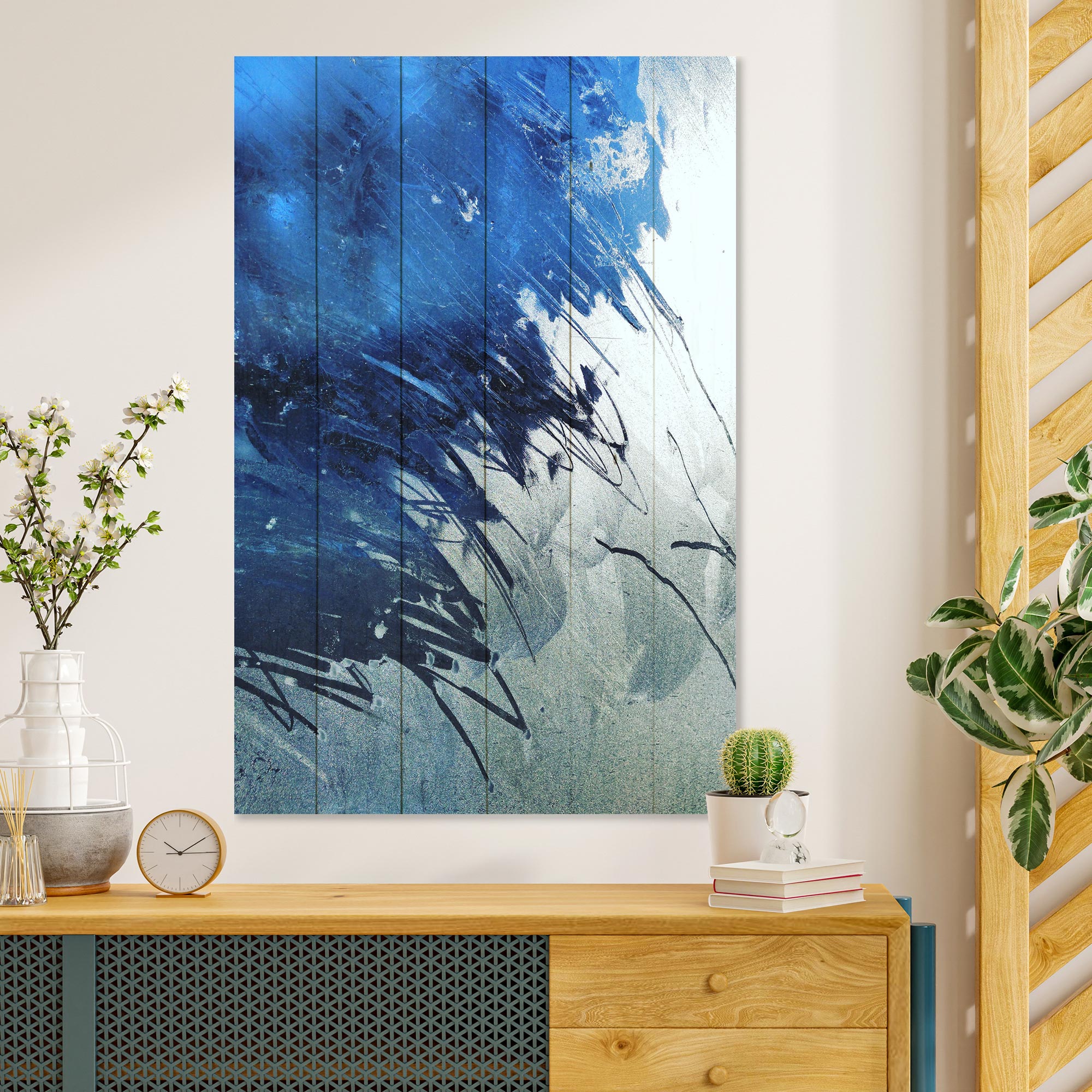 Obraz Wood Blue Art Abstract-50x70 cm