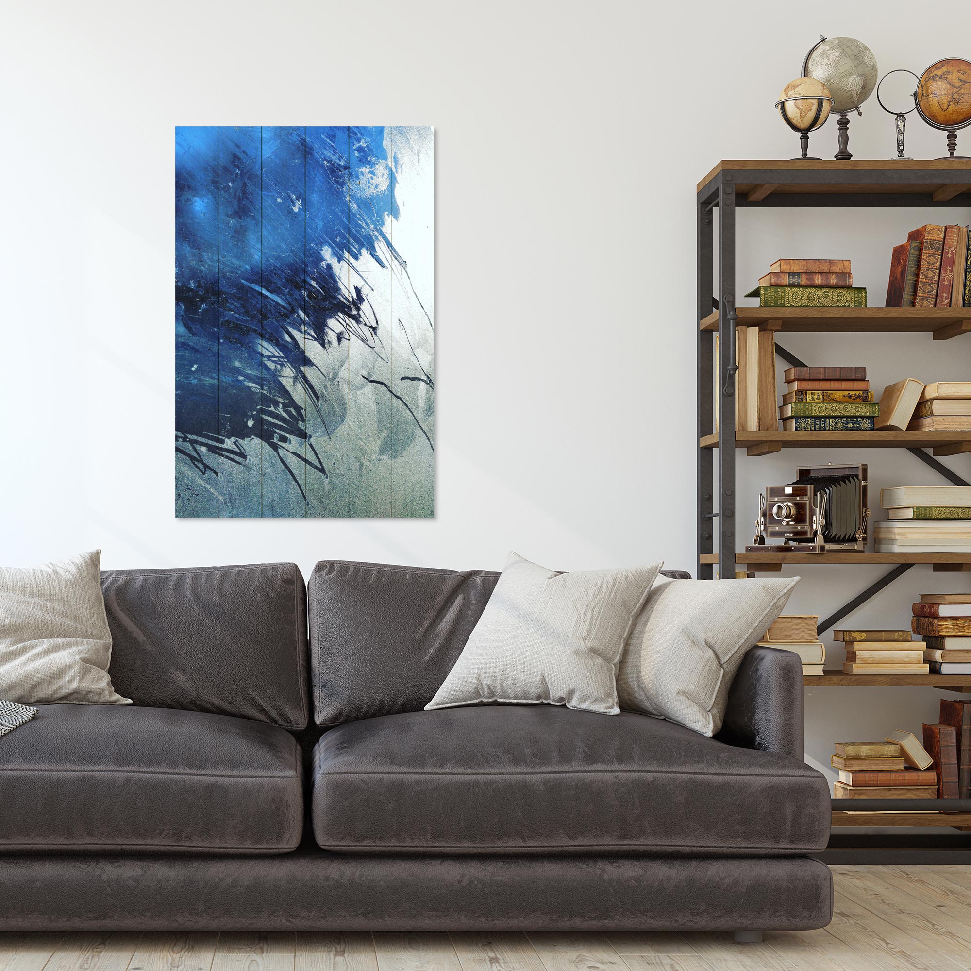 Obraz Wood Blue Art Abstract-50x70 cm