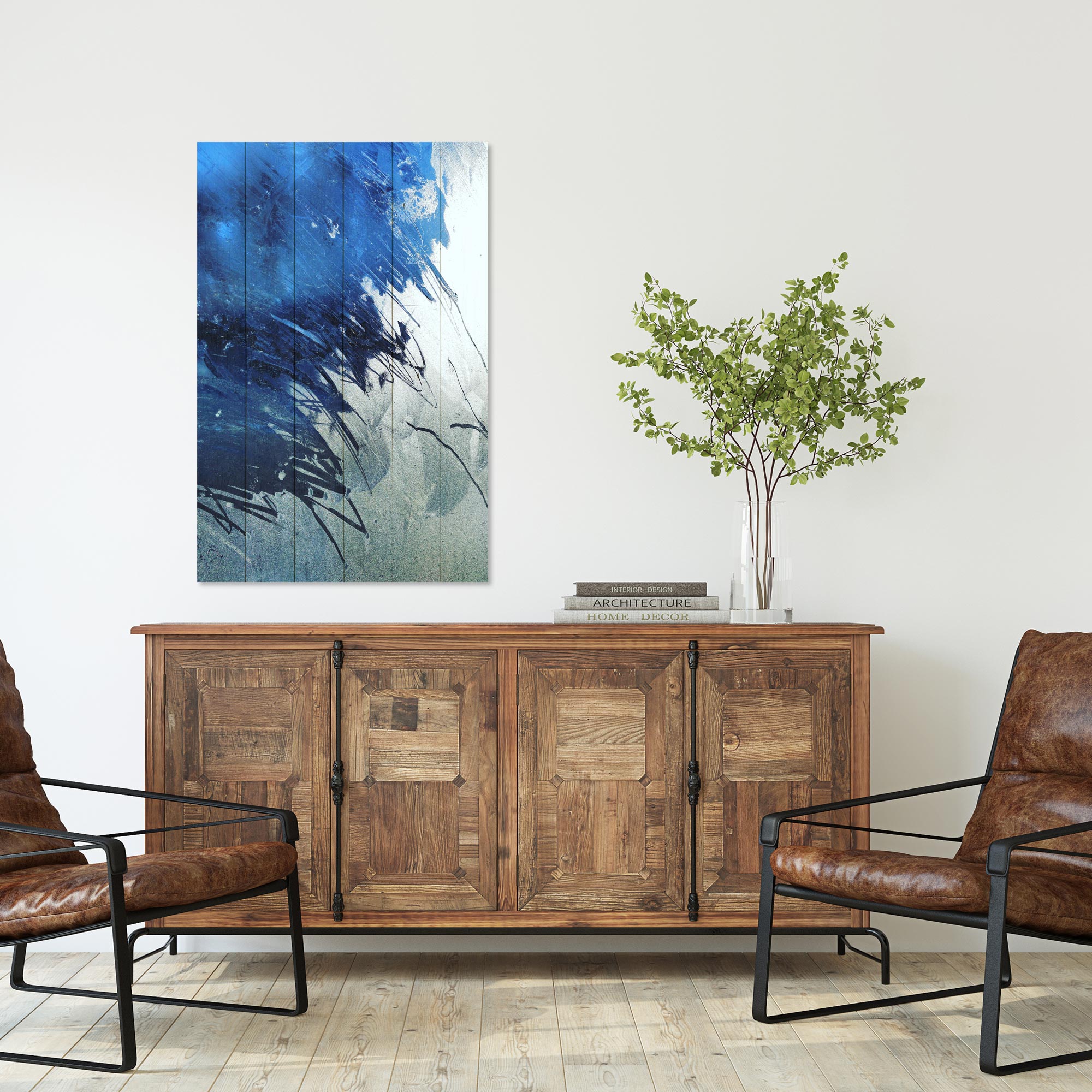 Obraz Wood Blue Art Abstract-20x30 cm
