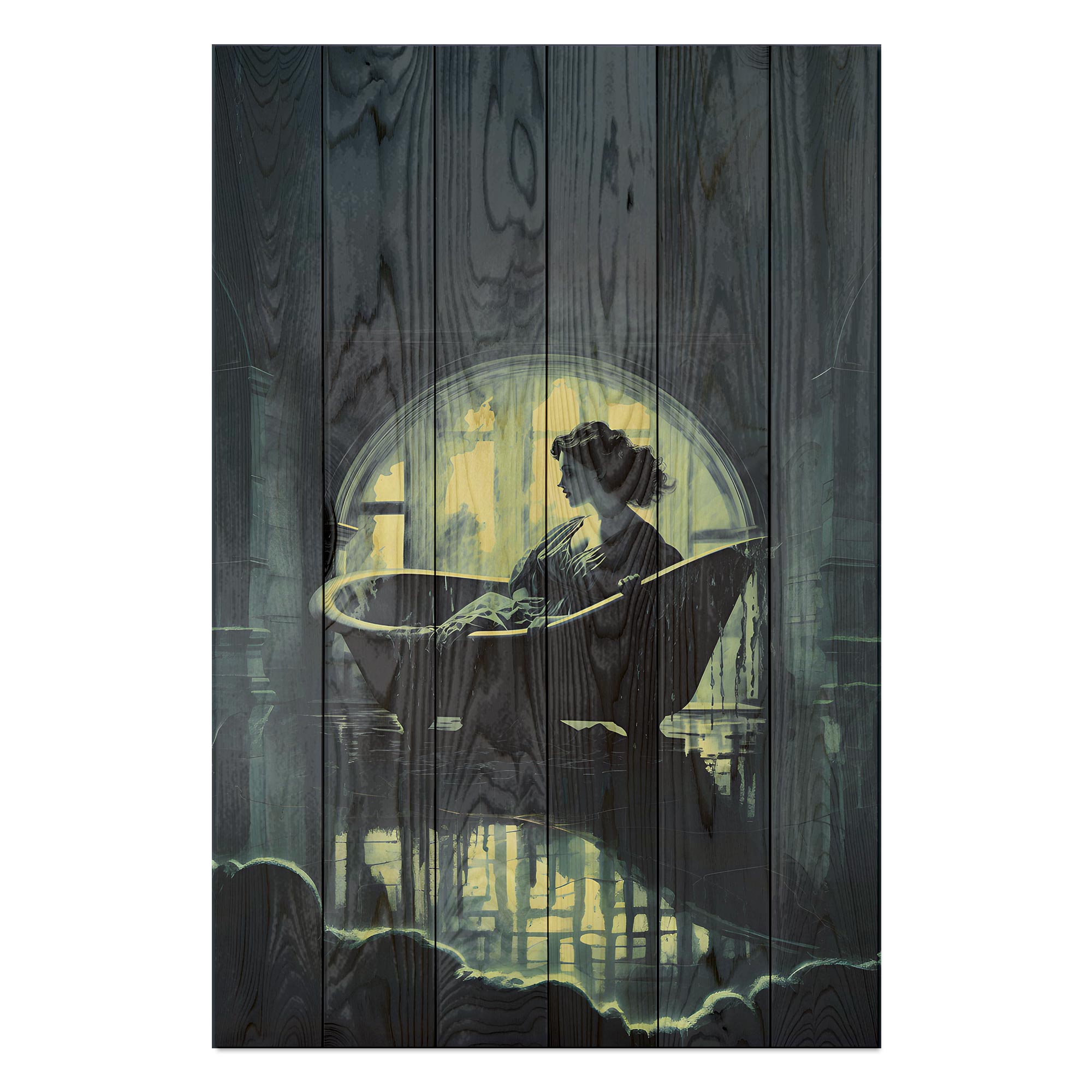 Obraz Wood Bath Dark Academia-30x40 cm