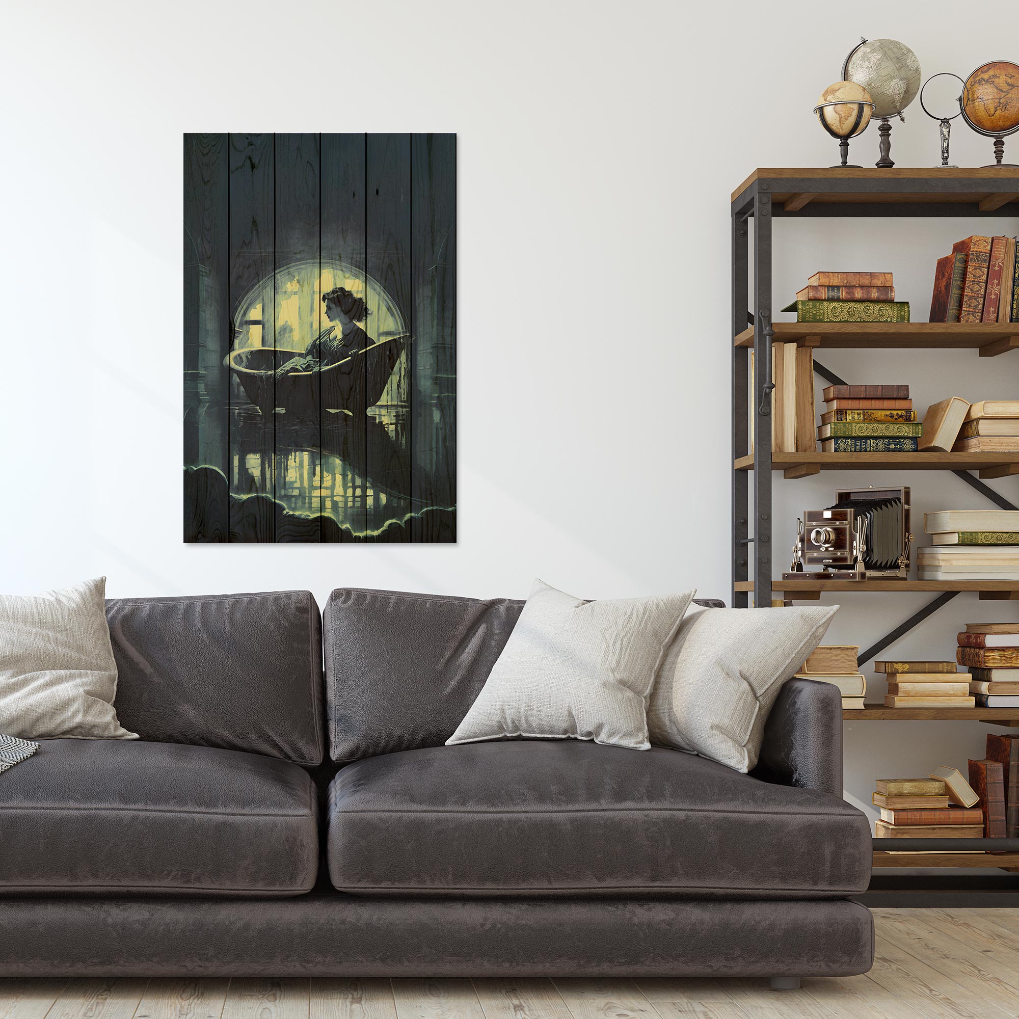 Obraz Wood Bath Dark Academia-30x40 cm
