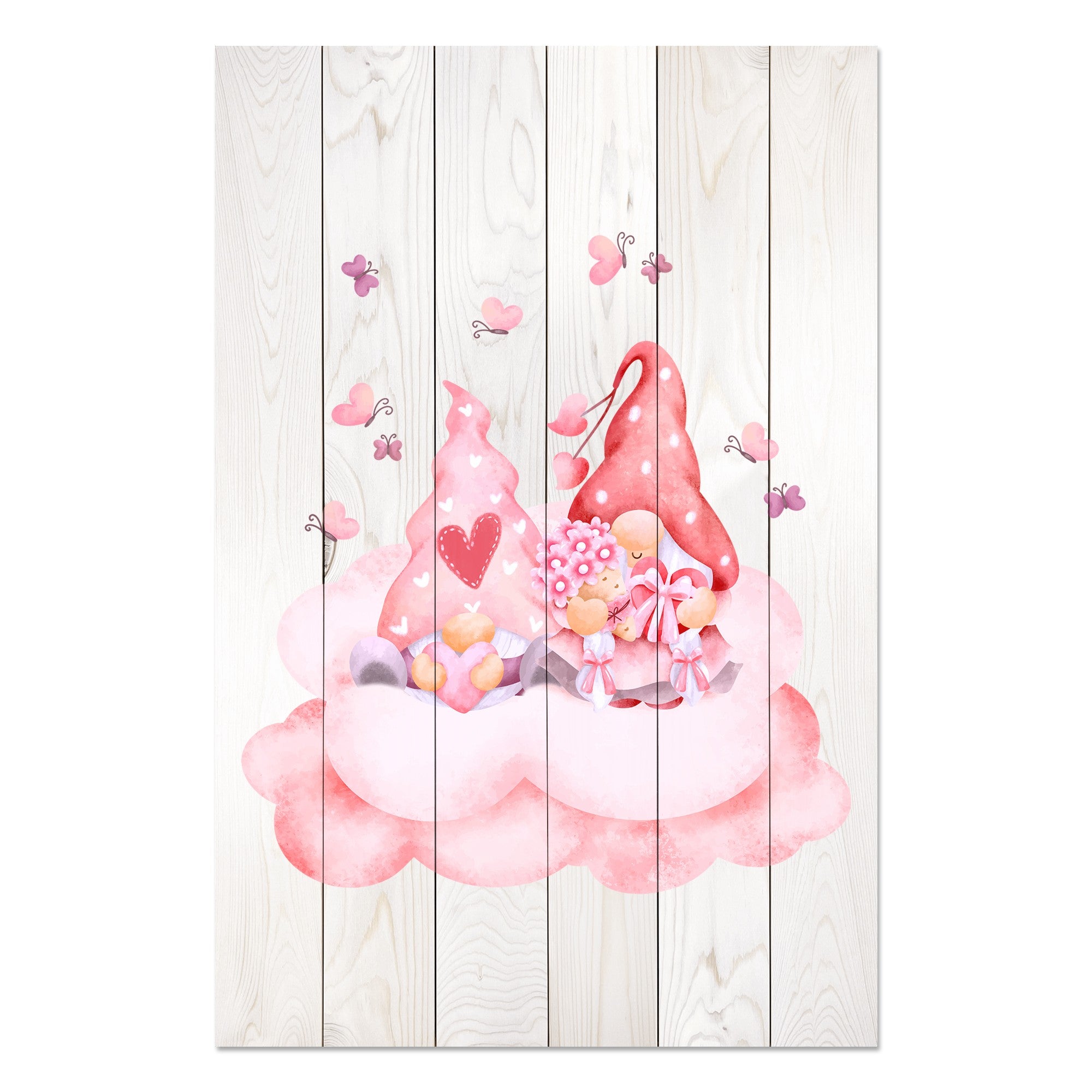 Bild Wood Pink Gnome Couple
