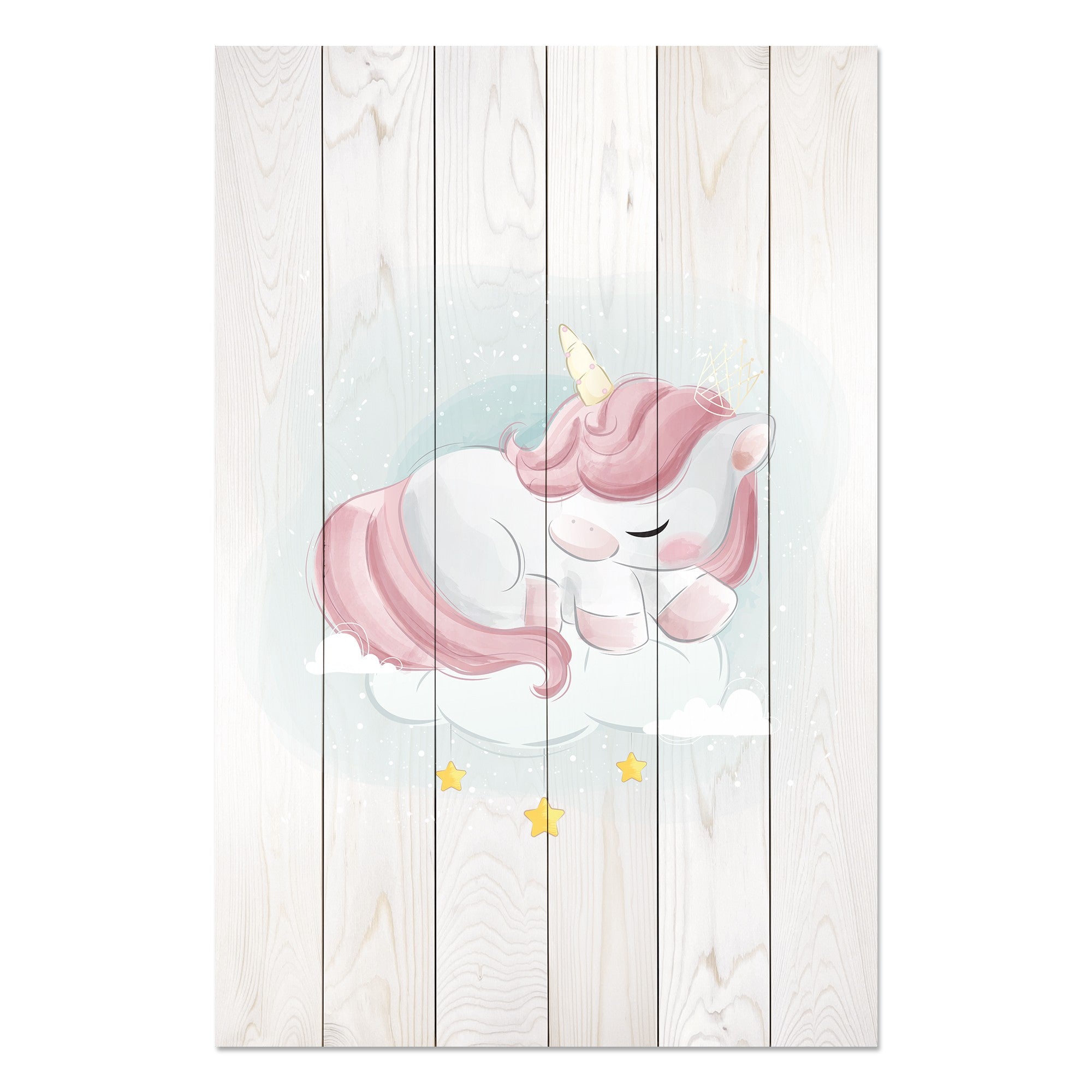Bild Wood Sweet Unicorn Sleeping Cloud