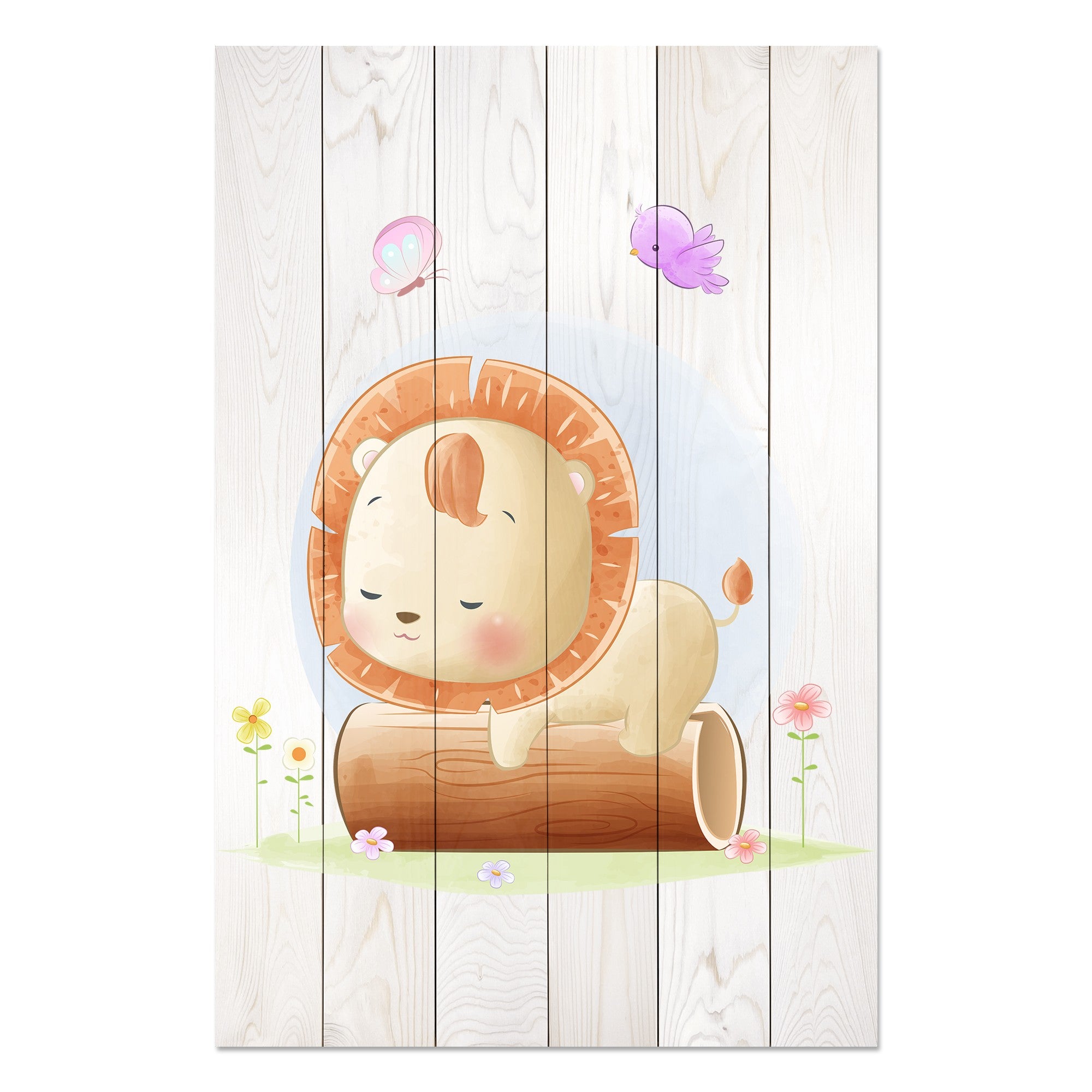 Bild Wood Sleepy Little Lion