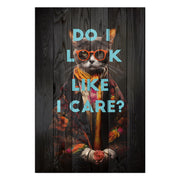 Obraz Wood Do I look like I care cat-40x60 cm