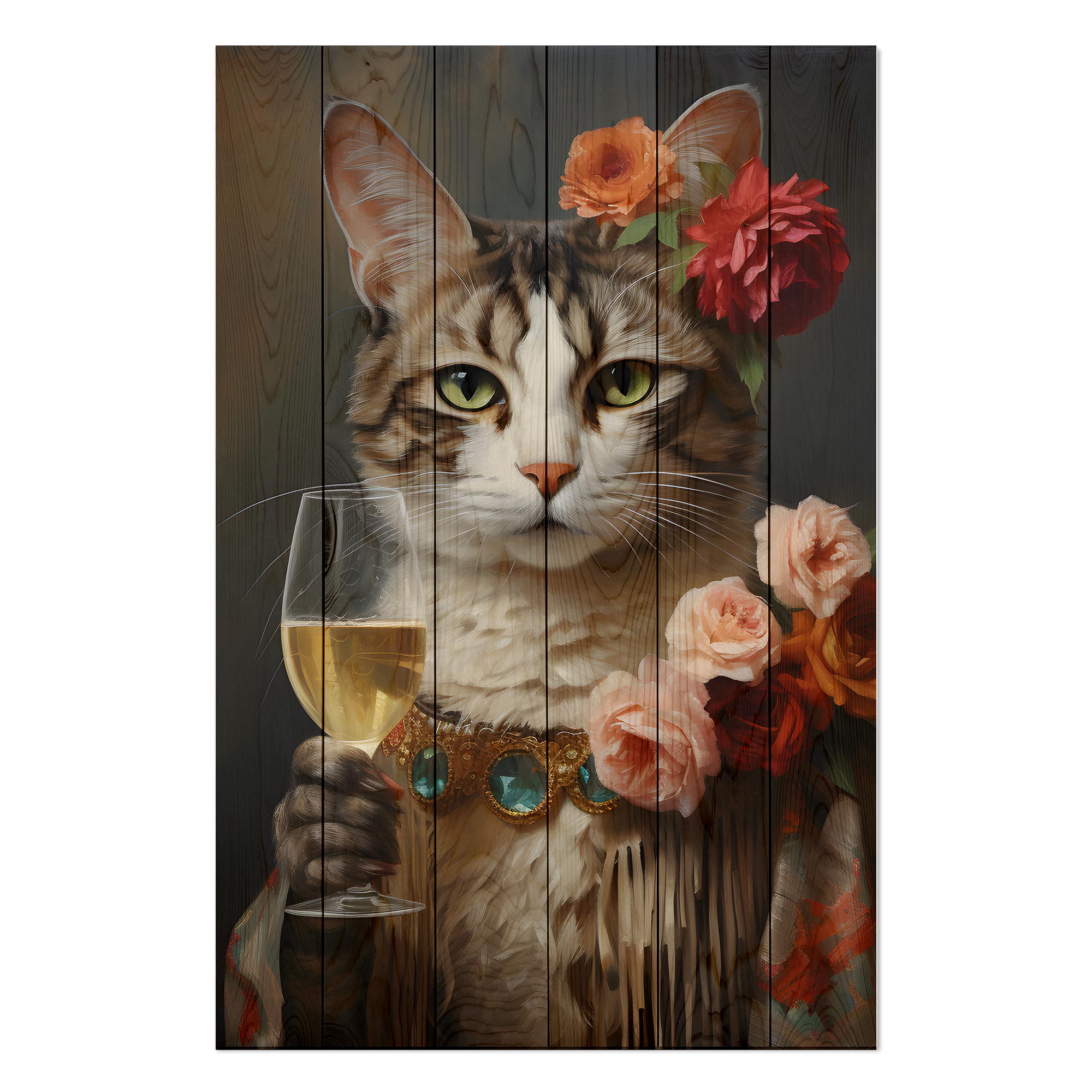 Obraz Wood Cheers Cat