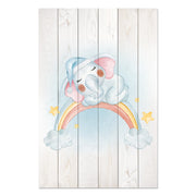Bild Wood Kleiner Elefant auf dem Regenbogen-30x40 cm