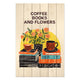Obraz Wood Coffee Books Flowers-20x30 cm