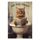 Obraz Wood Did you Flush Cat-20x30 cm