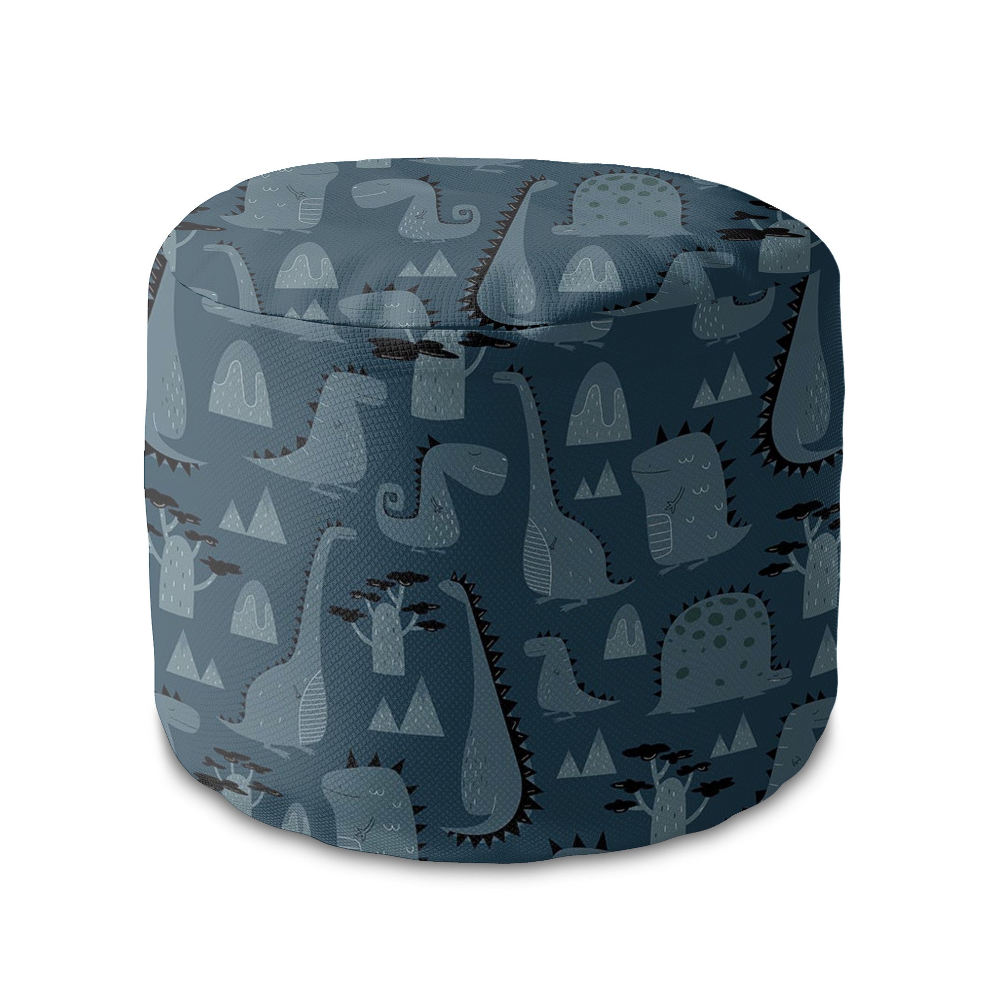 Puf round footstool Dark Cartoon Style Dinosaur