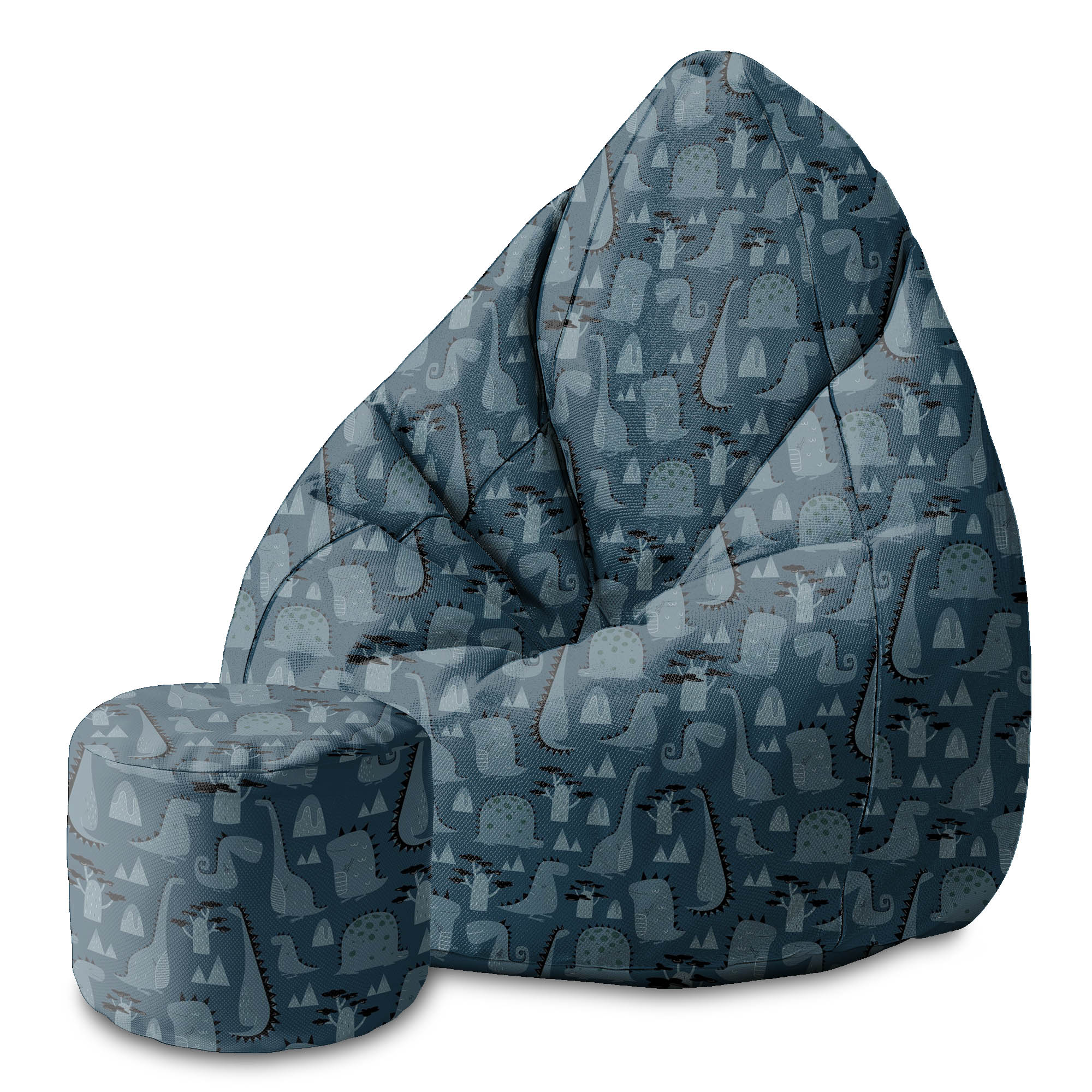 Puf round footstool Dark Cartoon Style Dinosaur