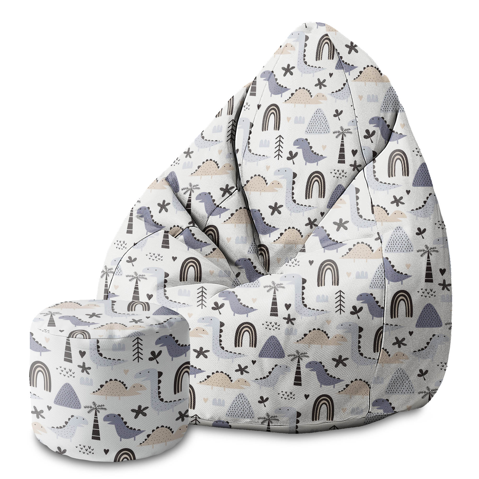 Runder Hocker Pastell Kinder Dinosaur-Oxford