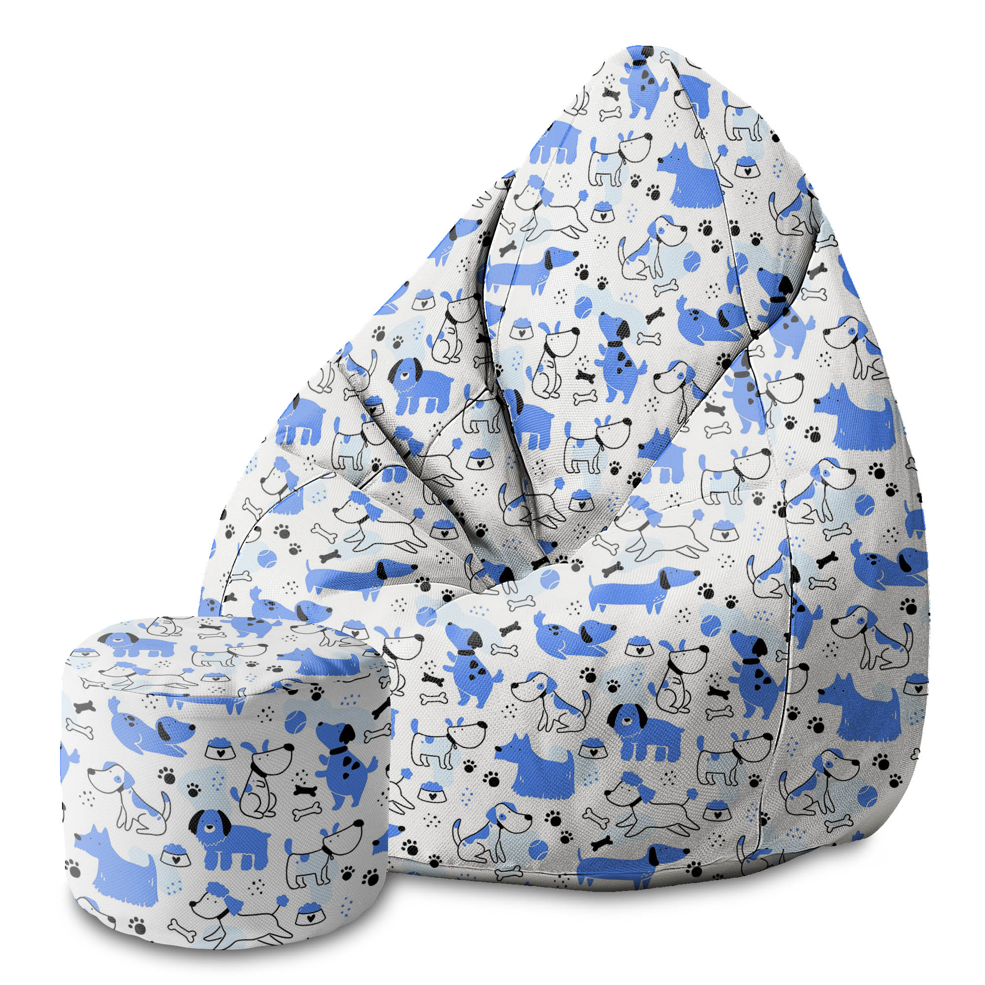 Puf okrągły podnóżek Blue Dogs