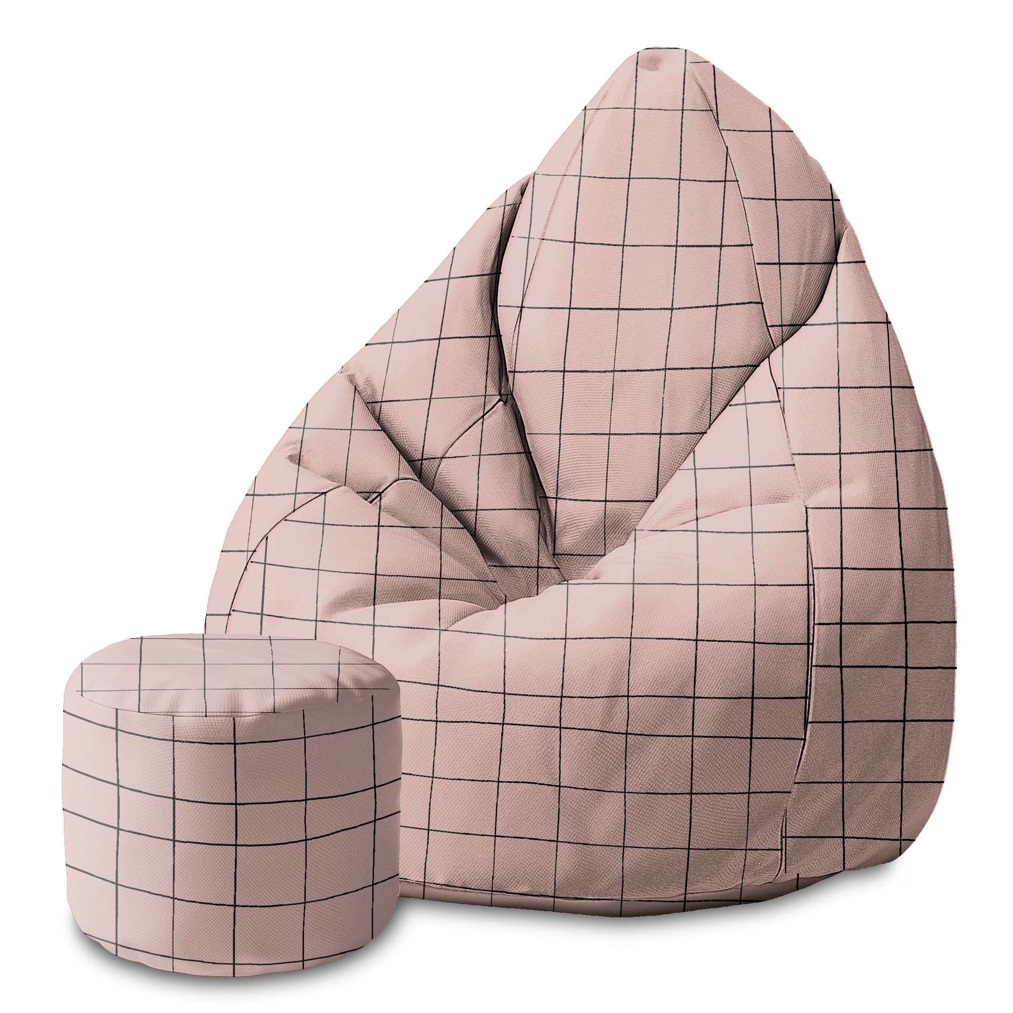 Puf okrągły podnóżek Distorted Pink