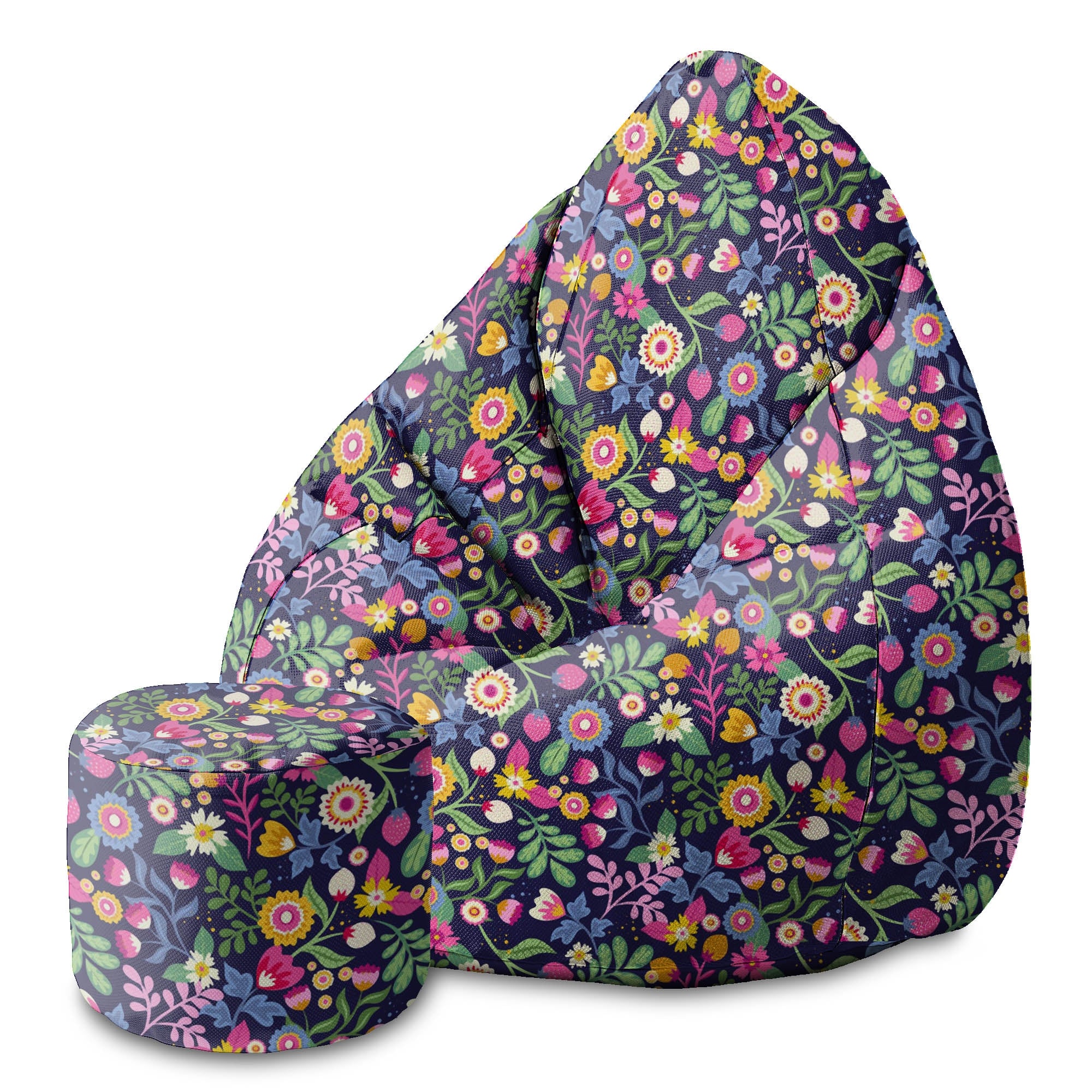 Puf okrągły podnóżek Exotic Floral