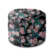 Puf okrągły podnóżek Dark Botanical Pink-Oxford