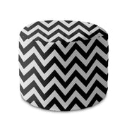 Puf okrągły podnóżek Zig Zag Black