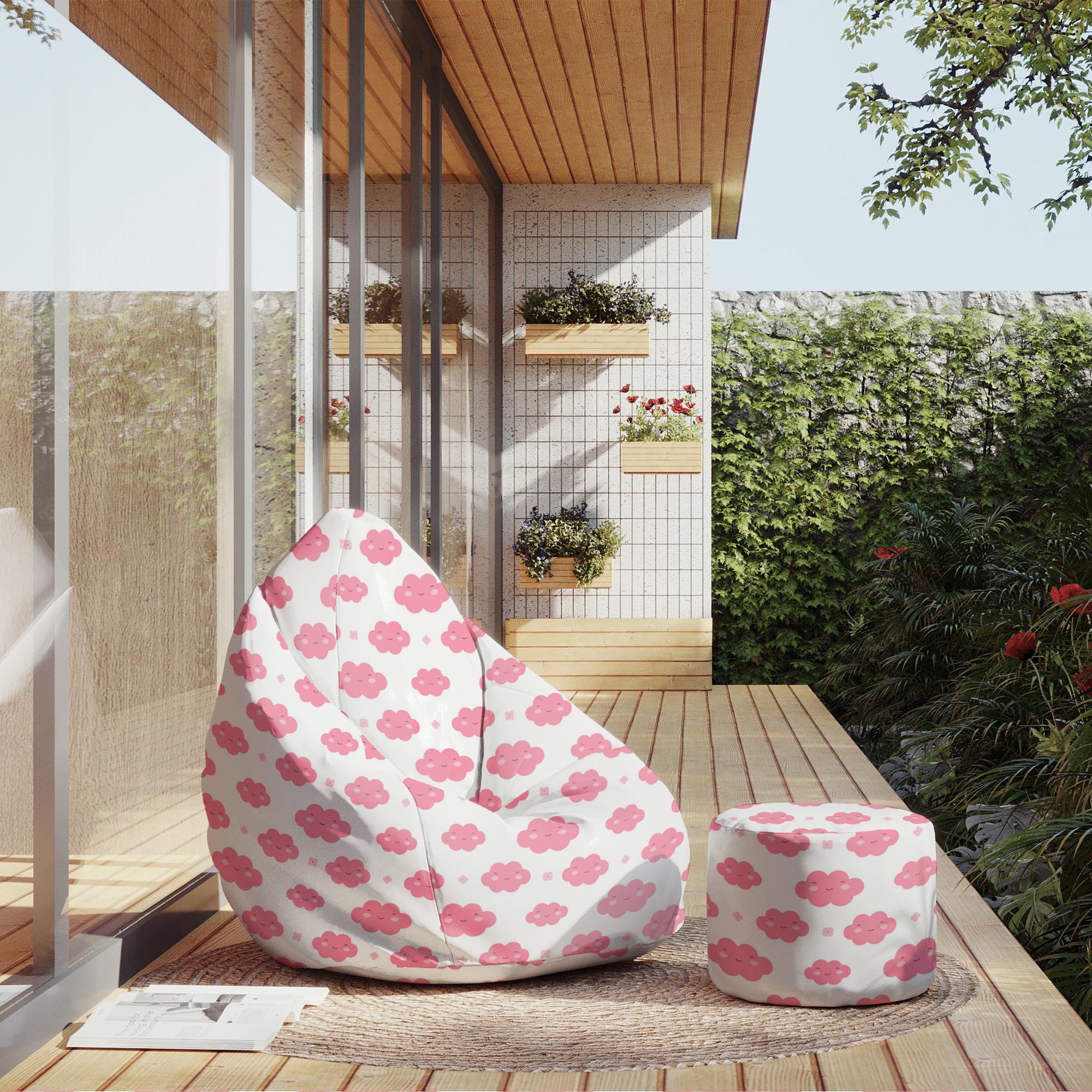 Runder Hocker Fußhocker Cloudy Sunny-Panama
