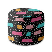 Round Pouf Footrest Random Shapes-Panama