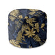Puf okrągły podnóżek  Monstera Gold Navy Blue-Panama