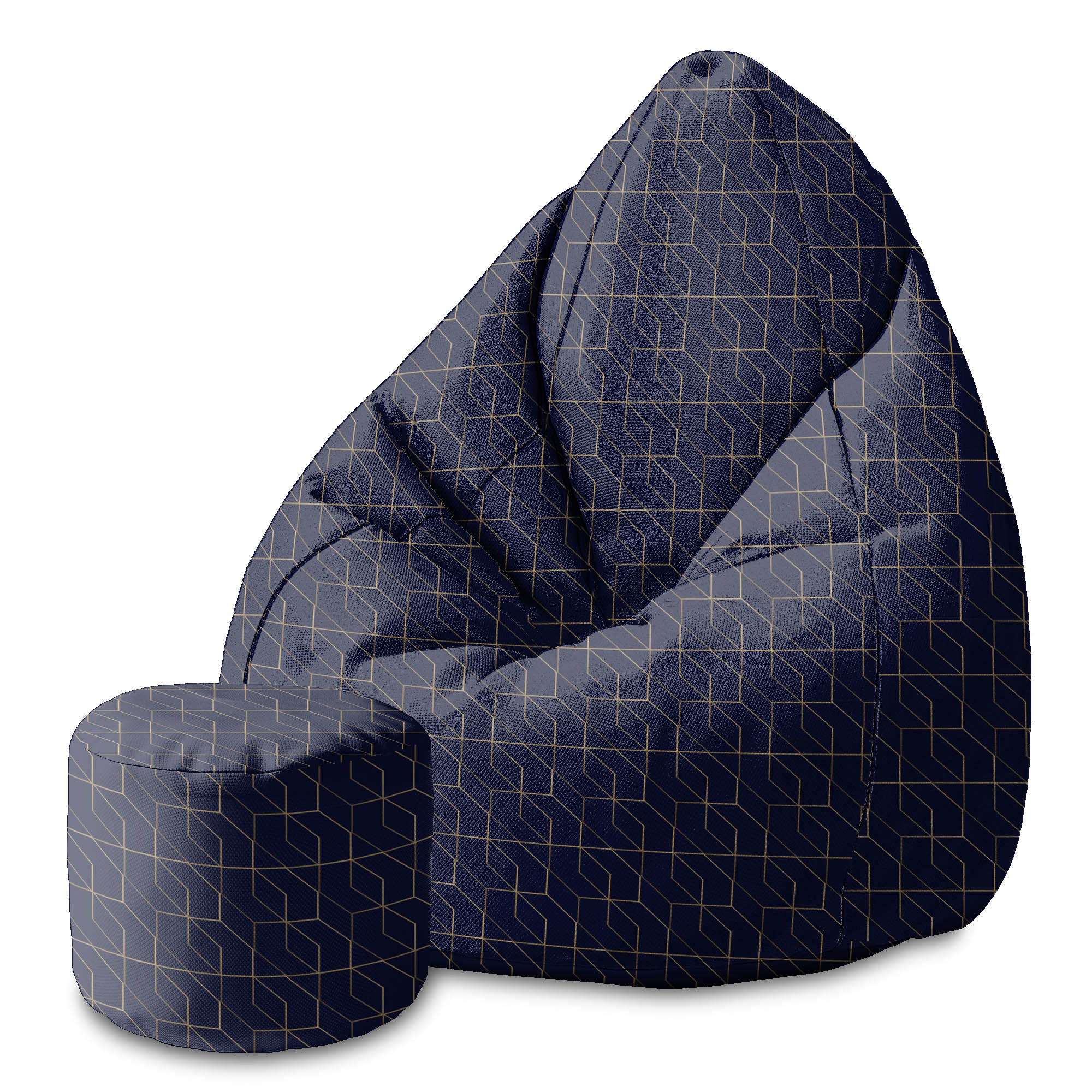 Kulatý puf podnožka Gold Luxury Pattern-Panama