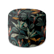 Runder Hocker Fußhocker Black Tropical Forest
