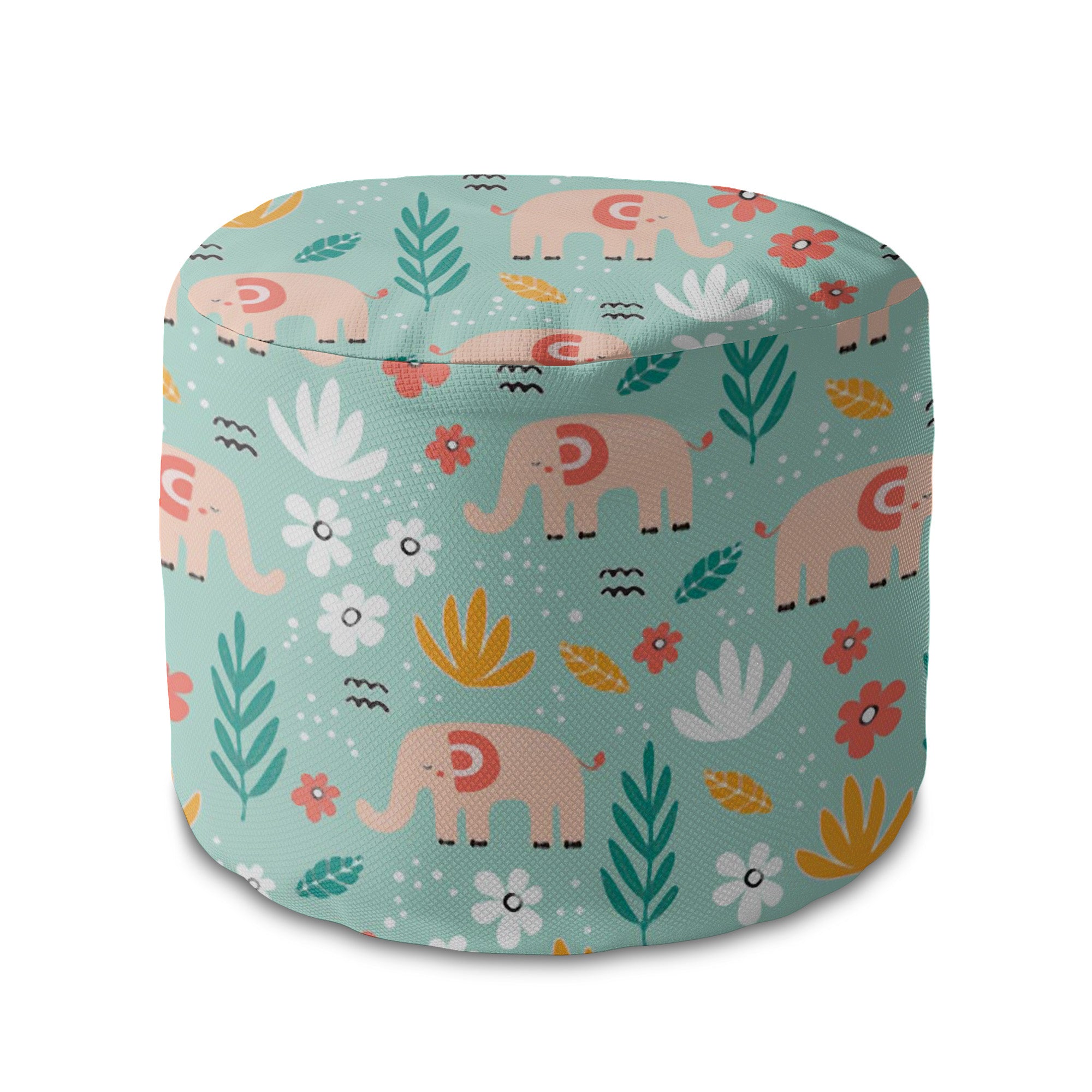 Round pouf footstool Elephant Morning-Oxford