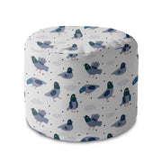 Round pouf footstool Doves
