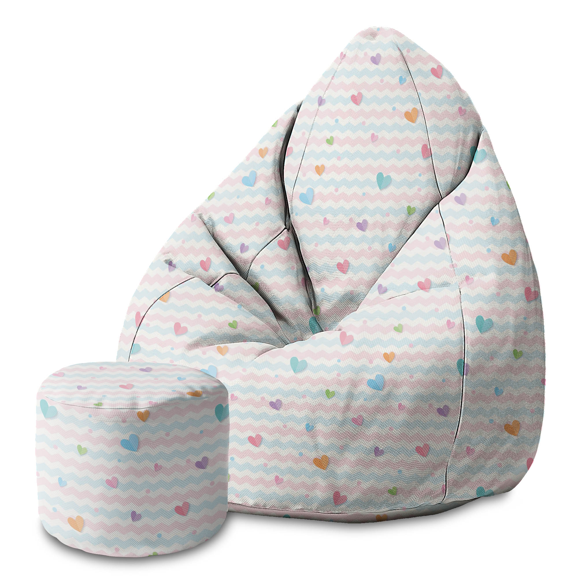 Puf okrągły podnóżek Pastel Hearts