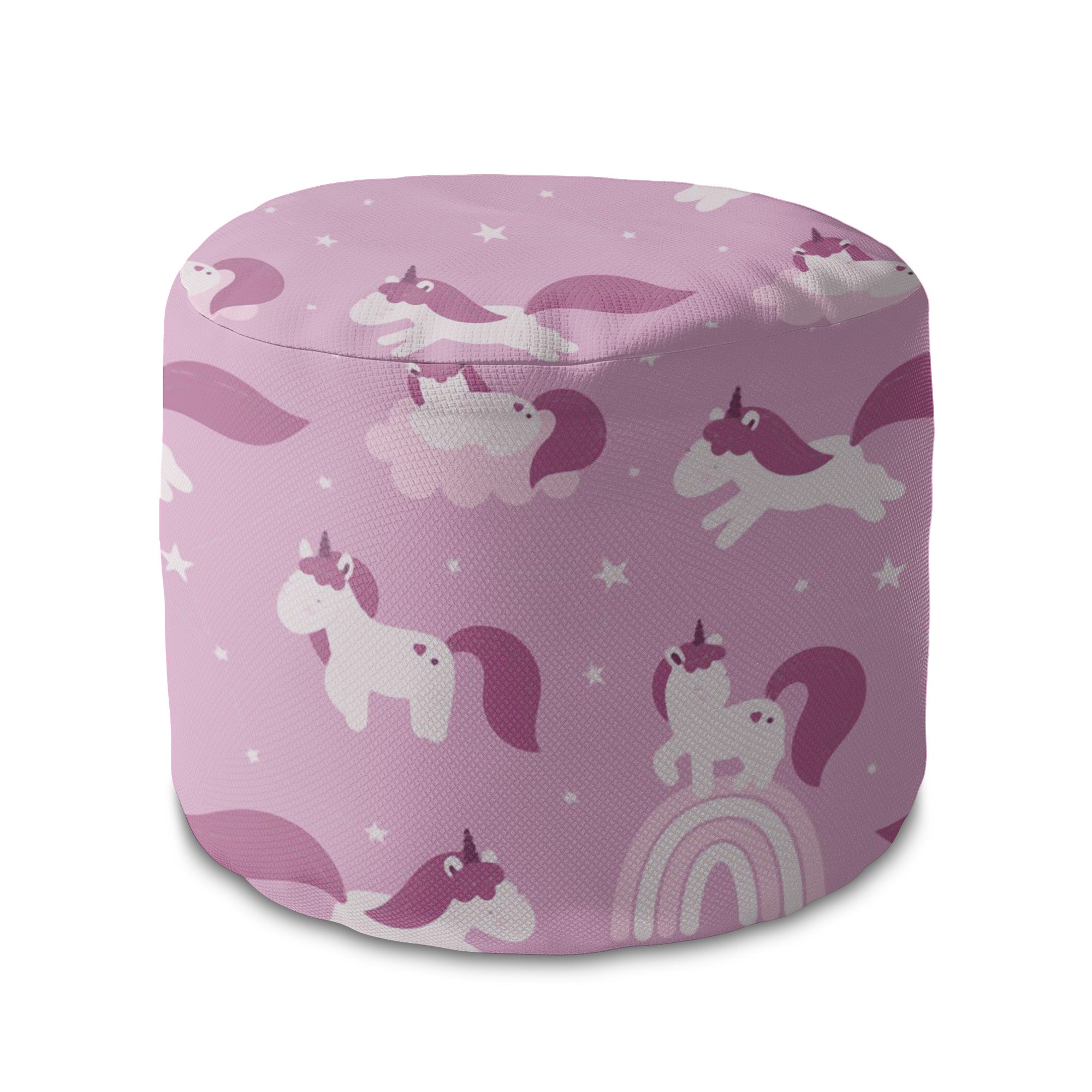 Round pouf footstool Unicorns and Clouds-Panama