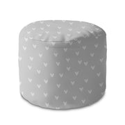 Okrúhly puf podnožka White Hearts-Panama