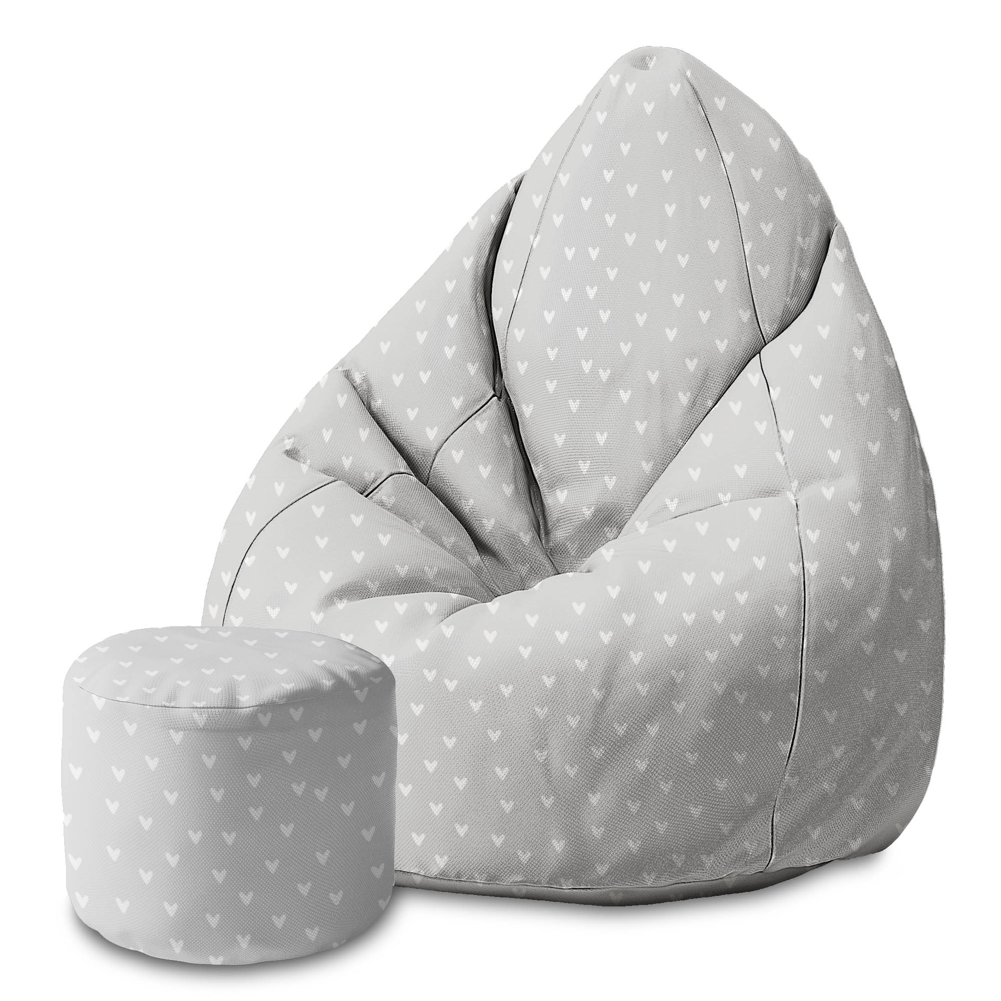 Okrúhly puf podnožka White Hearts-Panama