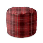Puf kulatý podnožka Christmas Red Checker-Oxford