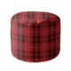 Kulatý puf podnožka Christmas Red Checker